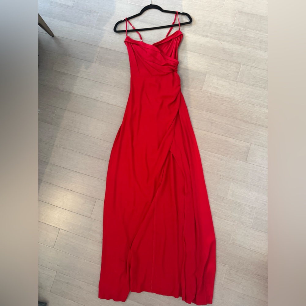 Reformation Red Floor Length Dress